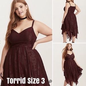 Burgundy Metallic Floral Print Chiffon Dress